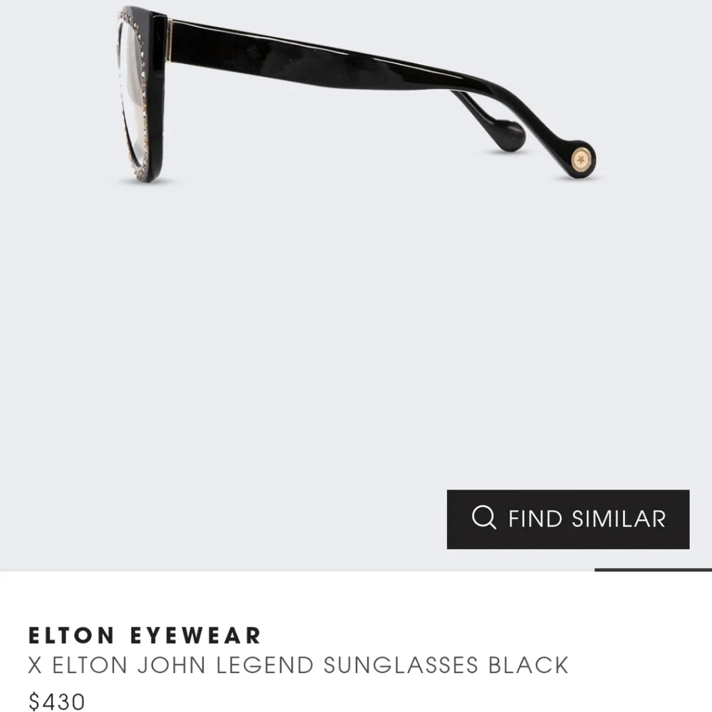 Elton john legend black studded polarized oversized acetate sunglasses